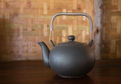 Close-up of wineglass on table