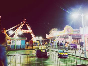 Illuminated lamp at night