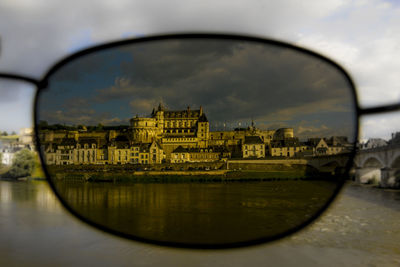 Reflection of buildings in water