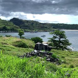 Scenic view of river against sky