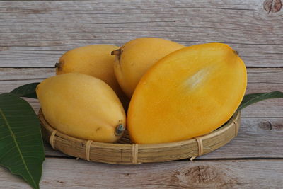 High angle view of fruits on table