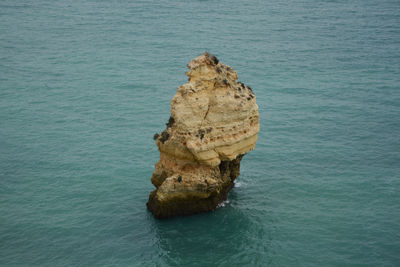 Rock formation in sea