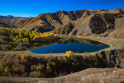 Scenic view of mountain range against sky