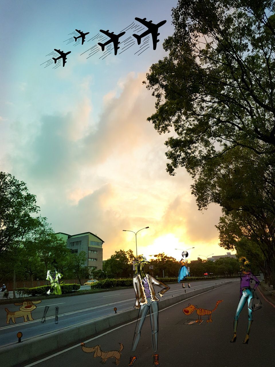 VIEW OF RAINBOW OVER CITY