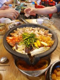 Close-up of food on table