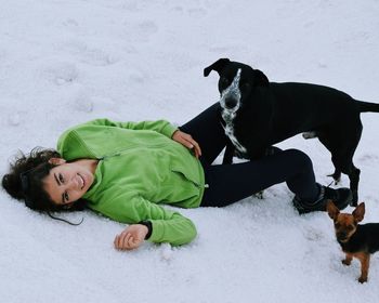 Dog lying on floor