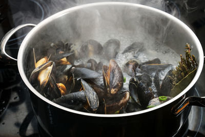 High angle view of food in container