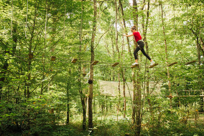 Woman in forest