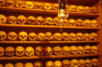 Close-up of illuminated candles