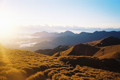 Scenic view of mountains against sky