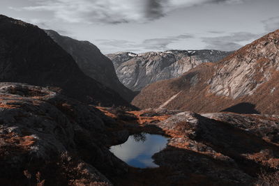 Scenic view of mountains against sky