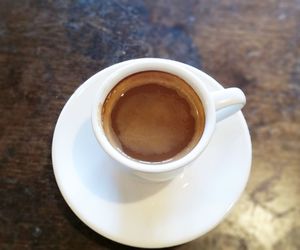 High angle view of coffee on table