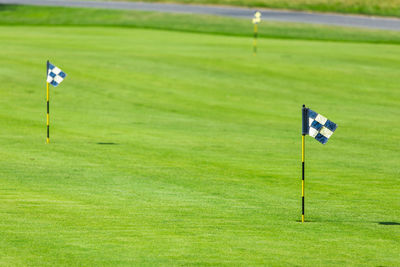 View of flag on golf course