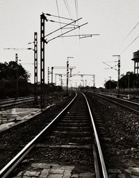 Railroad tracks against sky