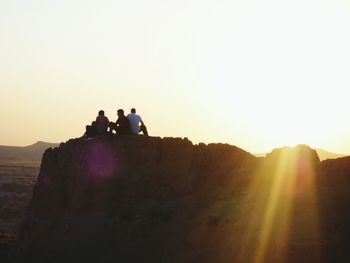 Scenic view of mountains at sunset