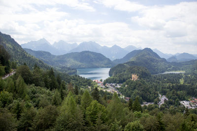 Scenic view of mountains against sky. alpsee