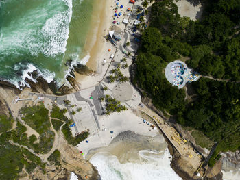 High angle view of beach