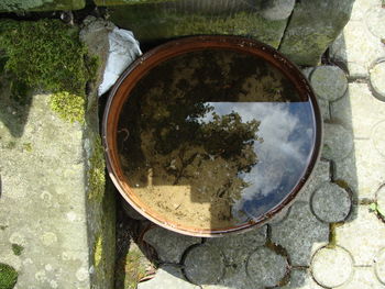 Close-up high angle view of water