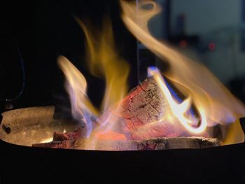 Close-up of bonfire