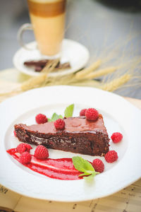 Close-up of cake in plate