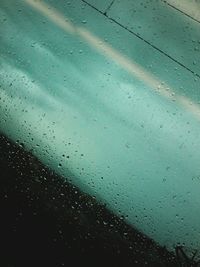 Close-up of water drops on glass