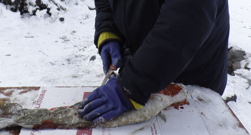 Close-up of man working