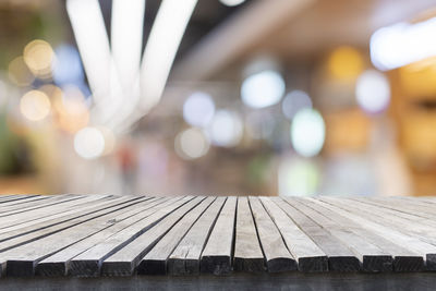 Close-up of bench on table