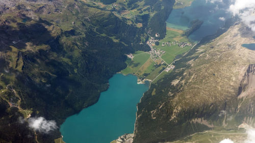 High angle view of land