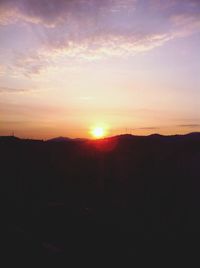 Silhouette landscape at sunset