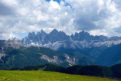 Scenic view of mountains against sky