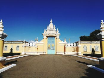 View of cathedral against clear blue sky