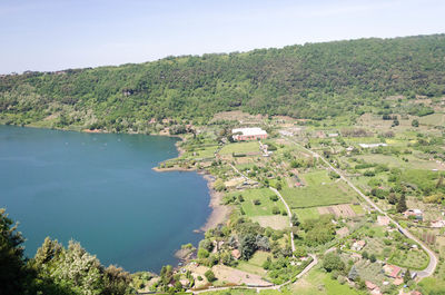 High angle view of landscape against sky