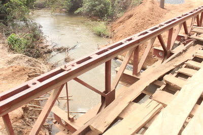 High angle view of bridge over river