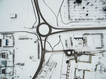 Close-up of snow on city street