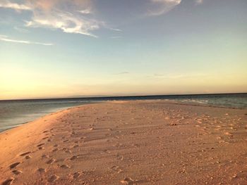 Scenic view of sea at sunset