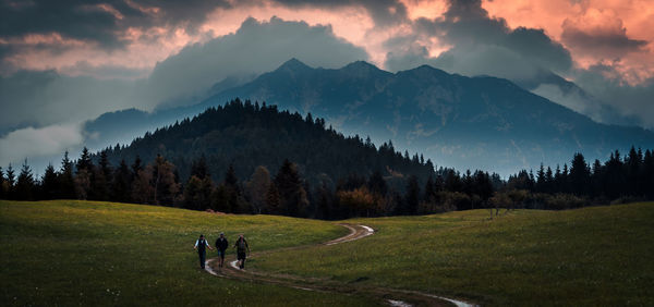 Scenic view of mountains against sky