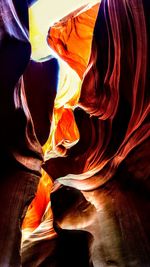 Low angle view of rock formation