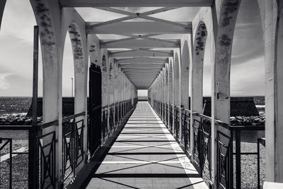 View of bridge over sea against sky