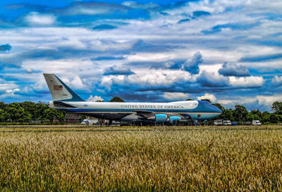 View of airport runway against sky