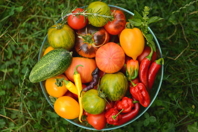 Close-up of fruits and tomatoes