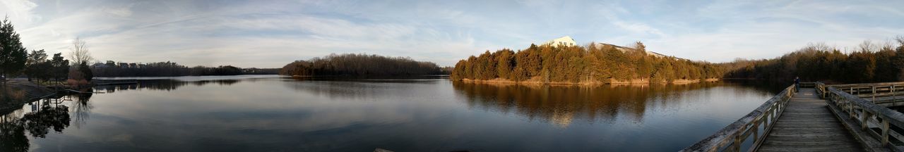 Panoramic view of lake against sky