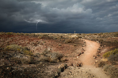 Storm clouds over land