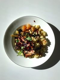 High angle view of food in plate