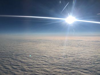 Scenic view of sea against sky on sunny day