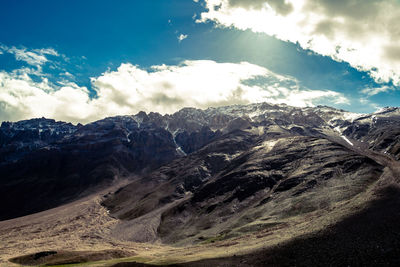 Scenic view of dramatic landscape against sky