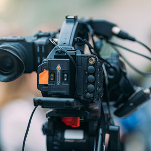 Tv camera at a local media conference