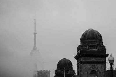 Low angle view of church against clear sky