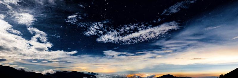 Low angle view of dramatic sky at sunset