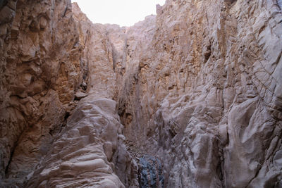 Low angle view of rock formations