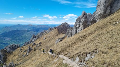 Panoramic view of mountains against sky